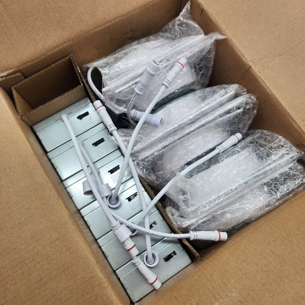Adetu 4 Inch LED Recessed Downlight 12W 1080LM Dimmable 5CCT White Square 6 Pack